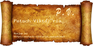 Petsch Viktória névjegykártya